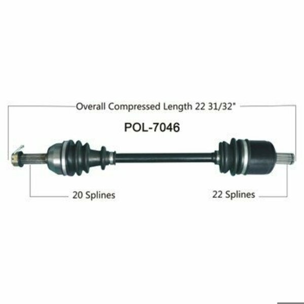 Wide Open OE Replacement CV Axle for POL FRONT RANGER EV 10-14 / LSV 10-11 POL-7046